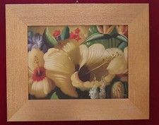 Fleurs Peintes À La Main Sur Toile Avec Cadre En Bois Divers Styles 45X55 CM