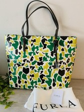 NEW FURLA ITALY D LIGHT TONI VERDE SAFFIANO LEATHER TOTE BAG