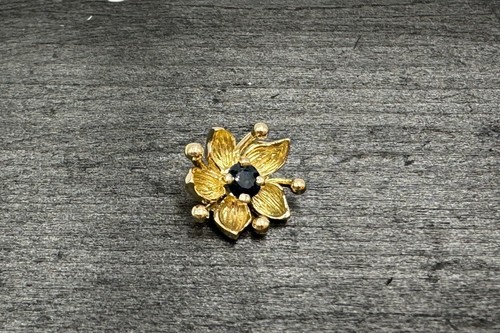 Pendentif fleur saphir - or,