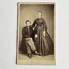 Antique CDV Photograph Charming Man Beautiful Woman Couple Westfield NY ID Rice