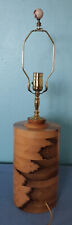 SIGNED Robert St Pierre Turned Wood Pottery Table Lamp Haysville, NC Poplar