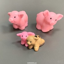 3PCS Fisher Price Little People Farm Barn Animal Pink Pig Piglet Baby Mama Toys