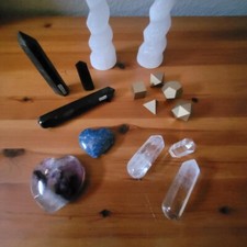 15  PCS  Massage  Healing Crystals Lot Pieces Variety of Stones Quartz Selenite