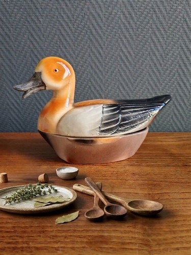 Vintage ceramic duck terrine - duck,