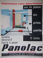ADVERTISEMENT 1956 PANOLAC ENAMELLED WOOD PANELS PERFORATED GRID - ADVERTISING