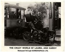 Crazy World of Laurel and Hardy original lobby card Stan & Ollie tram crash