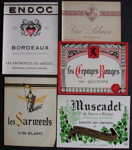 Lot étiquettes neuves vins - lot, 5