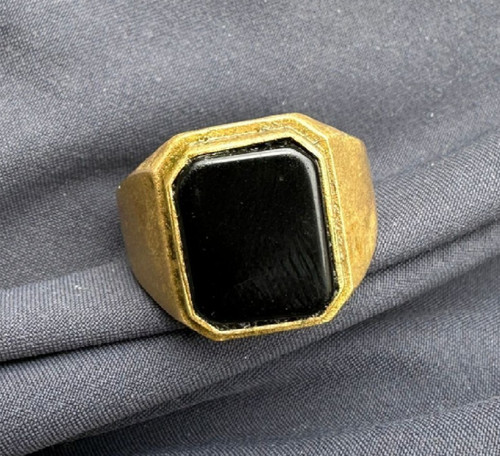 Ancienne bague laiton chaton - laiton,
