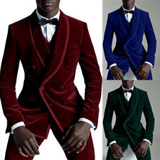 Velvet Men Suits Smoking Jacket Blazer Shawl Lapel Evening Robe Wedding Tuxedos