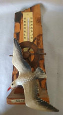 OLD BEAUTIFUL THERMOMETER SOUVENIR DE SILE A SEAGULL 1970, wooden