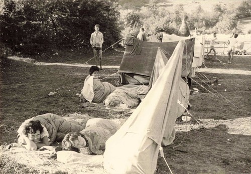 Ancienne photographie camping - ancienne,