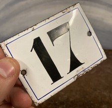17 Antique Enamelled Plaque Street Number House Letterbox 19th Century