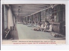 AUBUSSON: carpet manufacture brunschwig & weil, flat carpet workshop - condition