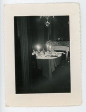 PHOTO photograph Snapshot, Christmas 1954 New Year's Eve table set candles