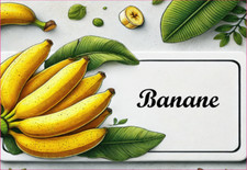 Banane 12 Etiquettes vinyle conserve fruit légume confiture gelée fait maison