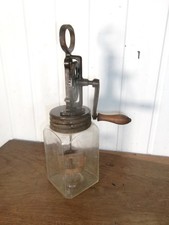 Antique Butter Churn 1 Liter Glass Wood and Iron