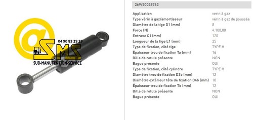 Verin gaz amortisseur 120 - a,