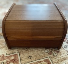 VTG Mid Century Modern Teak Roll Top KALMAR Office Desk Organizer Storage Box