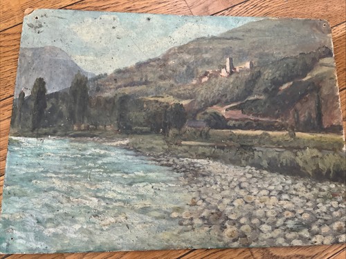Tableau ancien huile paysage - tableau,
