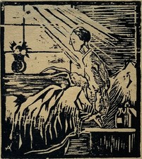 Gravure sur Bois Personne Dans