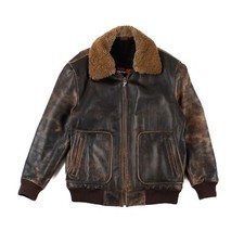 Vintage Leather Bomber Aviator Jacket Arma Jeans F-358 Medium