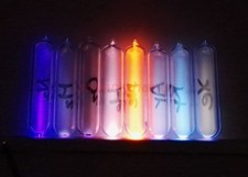 Complete Set 8 Gases in Ampoules Helium Neon Argon Xenon Krypton, Oxygen, H2, N2