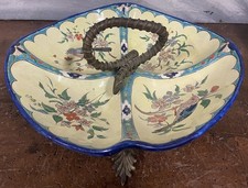 Émaux de Longwy Vieillard Bordeaux Serviteur Monture Bronze XIXeme