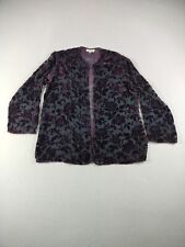 Garbolino Top Woman's Small Purple Vintage Whimsygoth Silk Burnout Open Draped