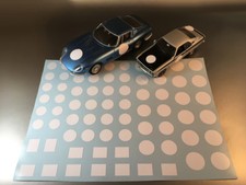 WHITE ROUND STICKERS SET NUMBER PLATES 1/32 and 1/43 NO IDEAL DECAL