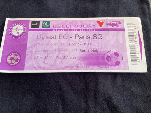 Ticket billet match ujpest - match,