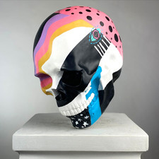 Sculpture de crâne design pop art fait main, statue moderne abstraite pour...