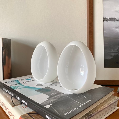 Verres opaline demi - demi, œuf