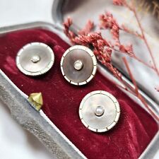 Solid Gold Buttons 15k 625/000 Xixe Gold Mother of Pearl Fine Beads Diameter 15mm 5.1g