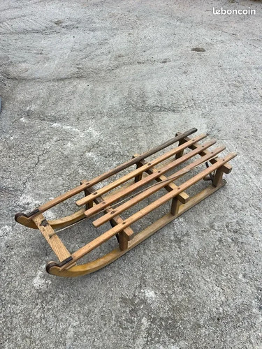 Luge ancienne bois - luge,