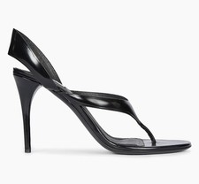 Alaïa  Tong 90MM Leather Sandals $1450 In Black Leather 37
