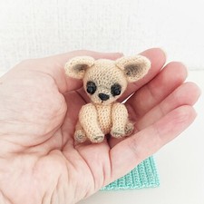 Chihuahua crochet. Miniature dog. Mini amigurumi. Stuffed dog.