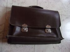 ANCIEN CARTABLE SACOCHE SERVIETTE CUIR VINTAGE