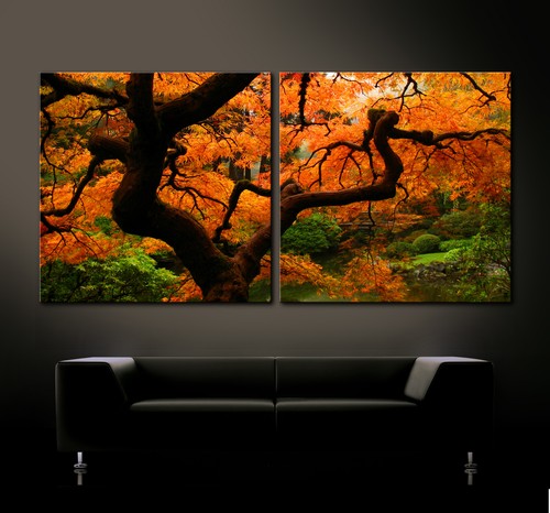 Japanese garden wall toile - japanese,