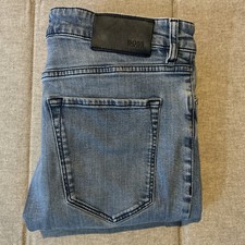 Hugo Boss Jeans Mens W34” L32” Regular Fit Straight Leg Faded Denim 100% Cotton