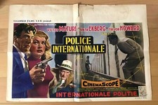 ► AFFICHE CINEMA BELGE-POLICE INTERNATIONALE-ANITA EKBERG - VICTOR MATURE - 1957
