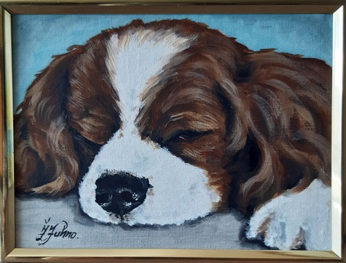 Peinture huile cavalier - peinture,