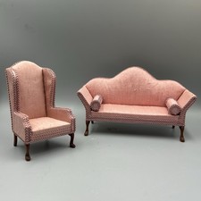 Dolls House Vintage 1:12 Sofa & Arm Chair UK Artisan Arlettes Miniatures