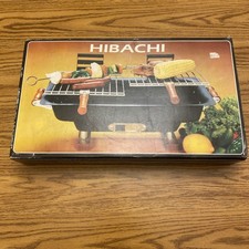 Vintage Hibachi All Steel Barbeque Grill  Black Table Top Brand New 17  X 10 In