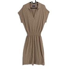 Gant Femme Robe En Lin Coton Soie Beige Foncé Taille M