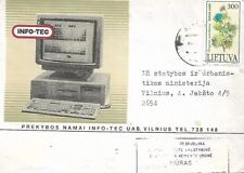 LITHUANIA INFO TEC COMPUTER ILLUSTRATED TYPED COVER TO VILNIUS REF 4706