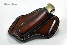 Custom 45 Degree Canted Leather Sheath for Buck 110 Folding Hunter