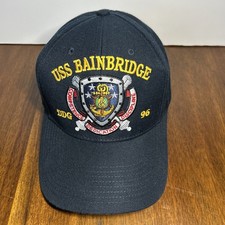 USS Bainbridge DDG 96 Logo The Corps Bright Black Baseball Cap Hat One Size
