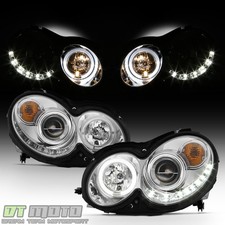 2003-2009 Mercedes Benz W209 CLK-Class LED DRL Projector Headlights Left+Right