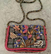 Sac effet tweed gris sequins