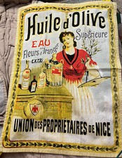 Huile D’Olive Kitchen Towel / Wall Art By Cart expo Vintage